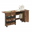 Sauder Engineered Wood Sewing Craft Cart in Vintage Oak Finish