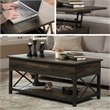 Sauder Steel River Engineered Wood Lift-Top Coffee Table in Carbon Oak/Black