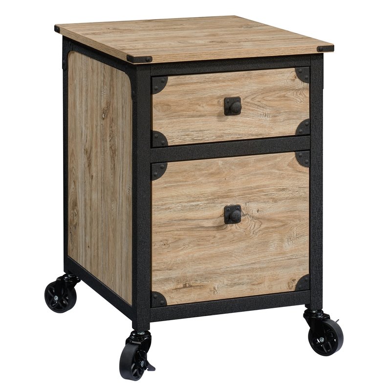 Sauder Steel River 2-Drawer Mobile File Cabinet in Milled Mesquite Beige
