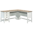 Sauder Cottage Road Engineered Wood L-Shaped Home Office Desk in Soft White