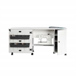 Sauder Engineered Wood Drop-Leaf Sewing or Craft Table in Soft White