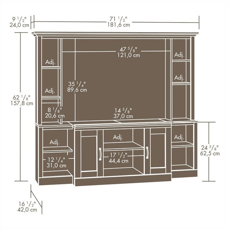 Sauder Large Cinnamon Cherry Entertainment Center 042666603690  