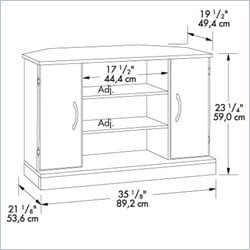 Sauder Beginnings Corner Cinnamon Cherry TV Stand 042666132466  