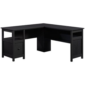 Sauder Dawson Trail Engineered Wood L-Shaped Computer Desk in Raven Oak