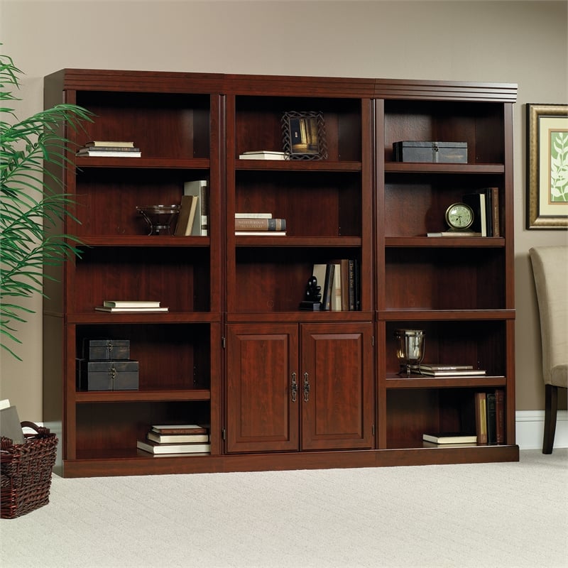 Sauder Heritage Hill Engineered Wood 5-Shelf Bookcase in Classic Cherry
