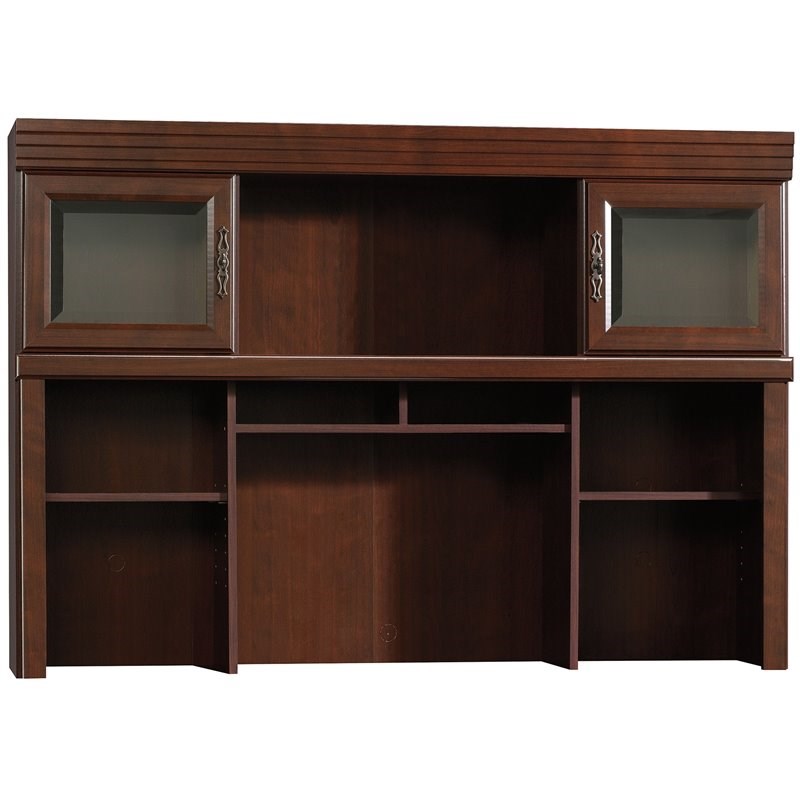 Sauder Heritage Hill Engineered Wood Computer Hutch in Classic Cherry
