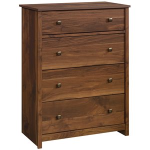 Sauder River Ranch Engineered Wood 4 Drawer Chest in Grand Walnut