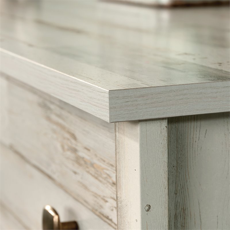 Sauder River Ranch Engineered Wood 6 Drawer Dresser in White Plank Finish