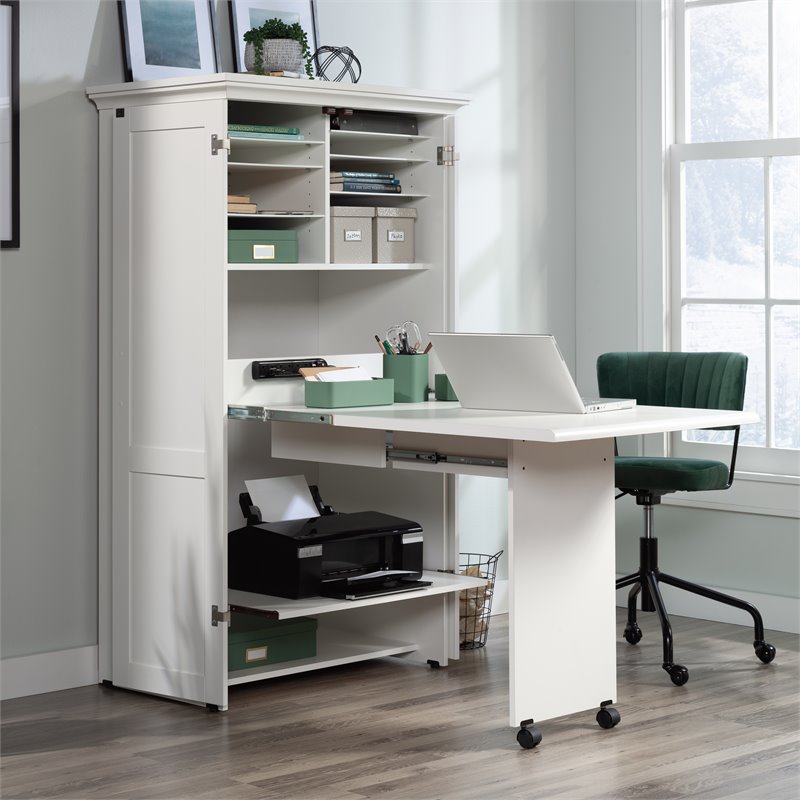 Sauder Select Engineered Wood Multi-Purpose Storage Armoire in Glacier White