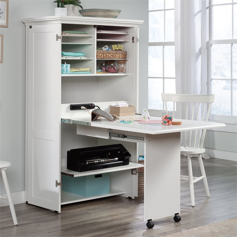 Sauder Select Engineered Wood Multi-Purpose Storage Armoire in Glacier White