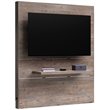 Sauder Steel River Engineered Wood Entertainment Wall in Weathered Wood/Natural