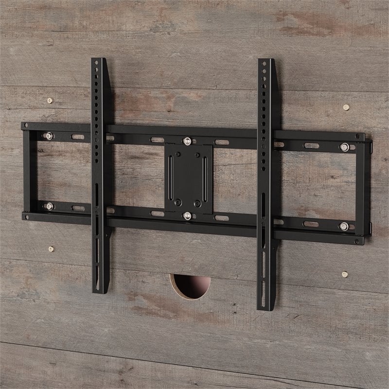 Sauder Steel River Engineered Wood Entertainment Wall in Weathered Wood/Natural