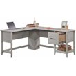 Sauder Summit Station Engineered Wood L-Shaped Desk in Glacier Oak