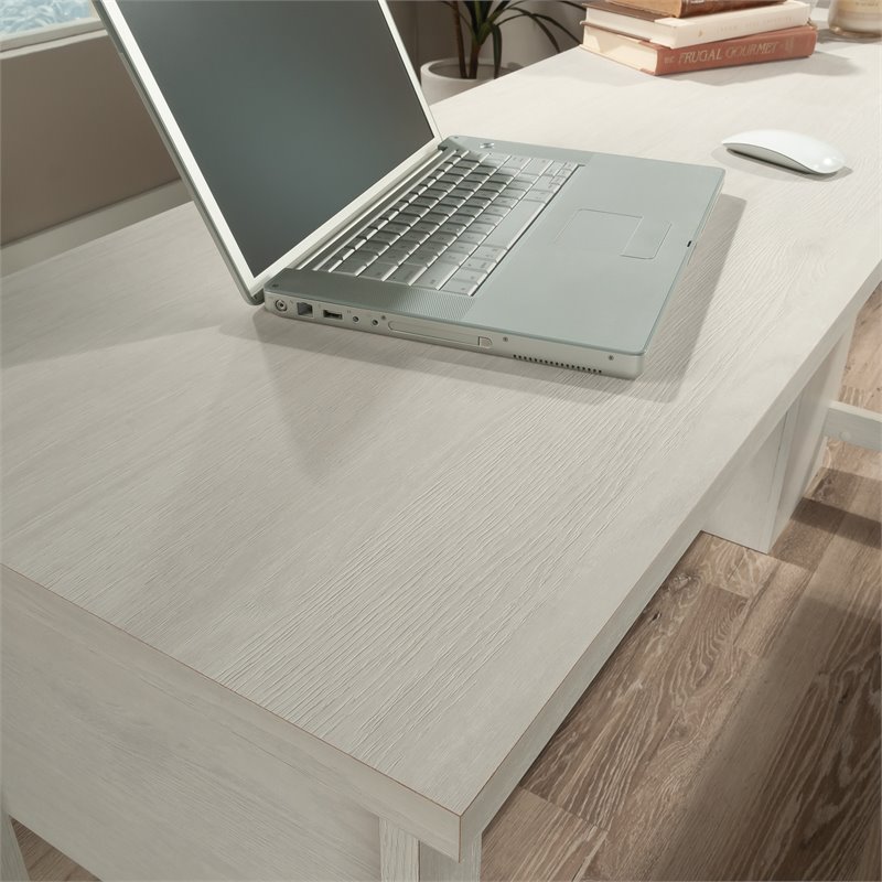 Sauder Summit Station Engineered Wood L-Shaped Desk in Glacier Oak