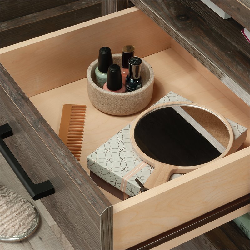 Sauder Summit Station Engineered Wood Night Stand in Pebble Pine