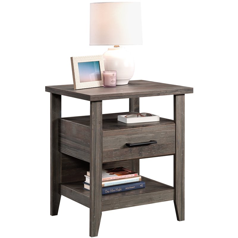Sauder Summit Station Engineered Wood Night Stand in Pebble Pine