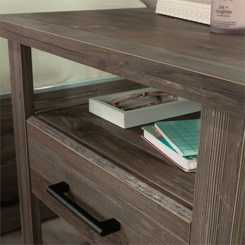 Sauder Summit Station Engineered Wood Night Stand in Pebble Pine