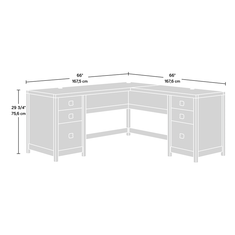 Sauder Cannery Bridge Engineered Wood L-Shaped Desk in Sindoori Mango/Brown