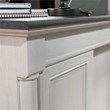 Sauder Palladia Engineered Wood Executive Desk in Glacier Oak/Rosso Slate Accent