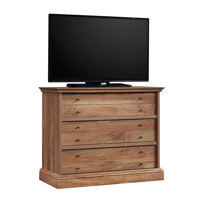 Sauder Barrister Lane Engineered Wood 3-Drawer Chest in Sindoori Mango/Brown