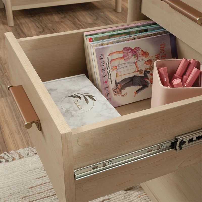 Sauder Whitaker Point Engineered Wood Executive Desk in Natural Maple