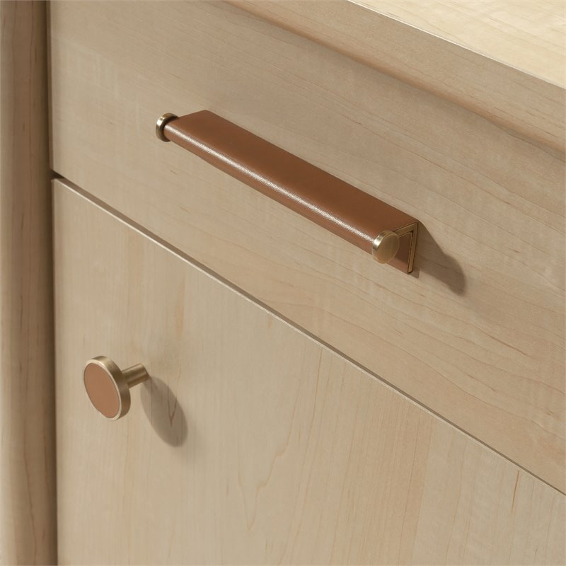 Sauder Whitaker Point Engineered Wood Executive Desk in Natural Maple