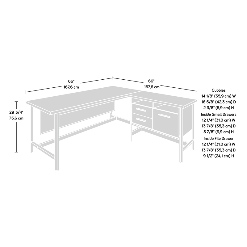Sauder Briarbrook Transitional Engineered Wood L-Desk in Barrel Oak