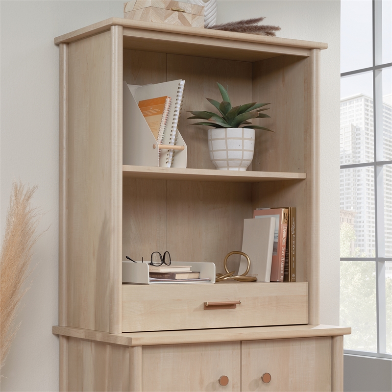 Sauder Whitaker Point Transitional Engineered Wood Library Hutch in Maple
