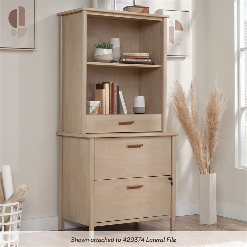 Sauder Whitaker Point Transitional Engineered Wood Library Hutch in Maple