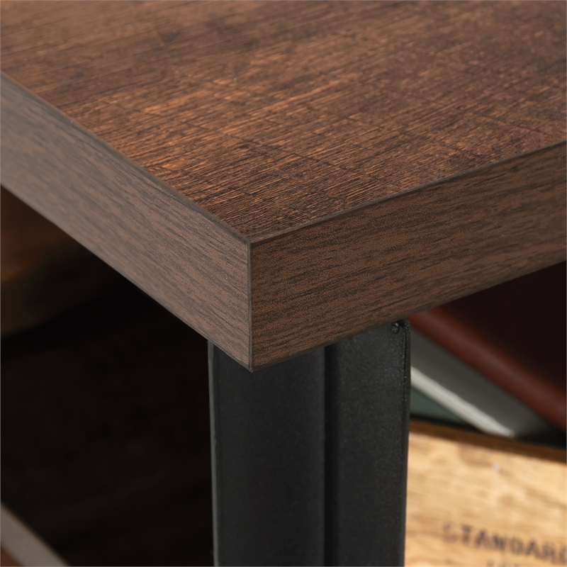 Sauder Briarbrook Engineered Wood and Metal Hutch in Barrel Oak