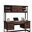 Sauder Briarbrook Engineered Wood and Metal Hutch in Barrel Oak