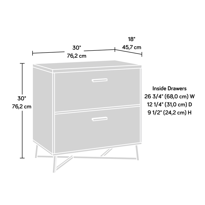 Sauder Canton Lane Engineered Wood/Metal Lateral File in Brew Oak