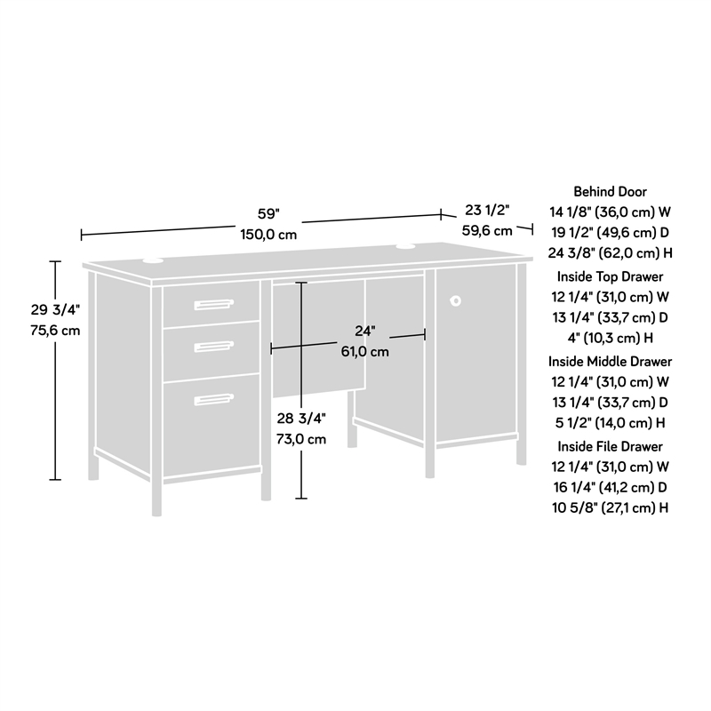 Sauder Whitaker Point Engineered Wood Desk in Natural Maple Finish