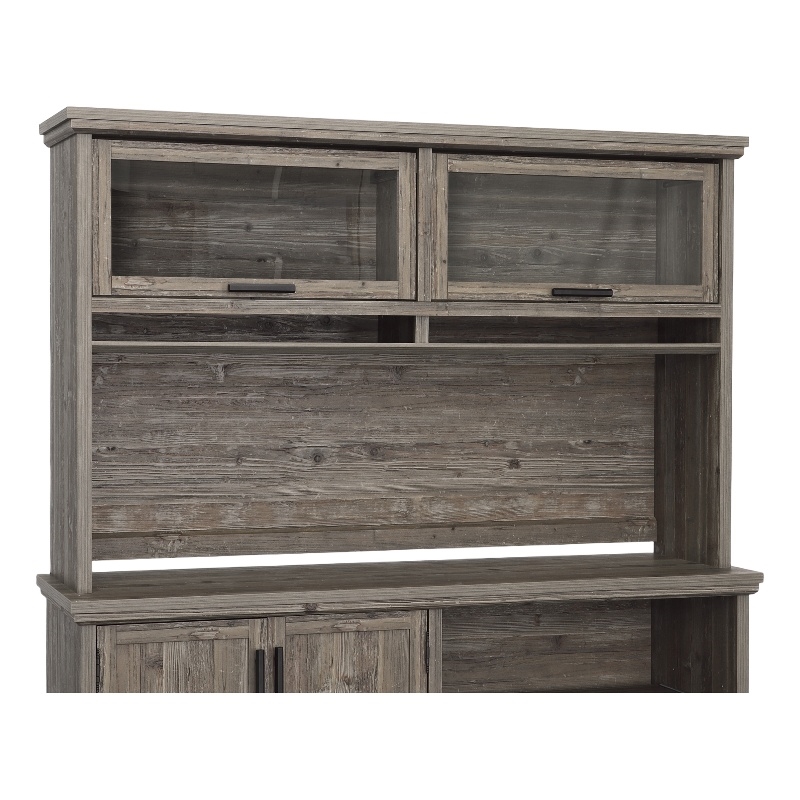 Sauder Aspen Post Engineered Wood Hutch in Pebble Pine/Brown