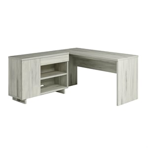 Sauder Select Engineered Wood Desk in Haze Acacia/Natural Finish