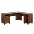 Sauder Willow Place Engineered Wood L-Desk in Grand Walnut Finish