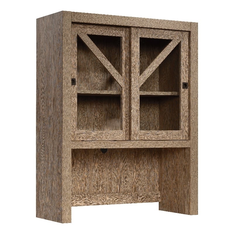 Sauder Dixon City Engineered Wood Library Hutch in Brushed Oak Finish