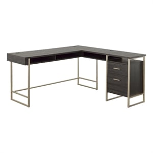 Sauder Walter Heights Engineered Wood L-Desk in Blade Walnut