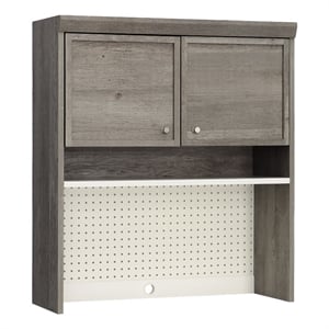 Sauder Craft Pro Engineered Wood Storage Hutch in Mystic Oak Finish