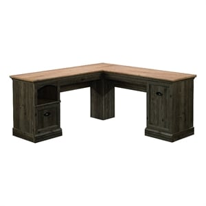 Sauder Sonnet Springs Engineered Wood L-Shaped Desk in Pebble Pine