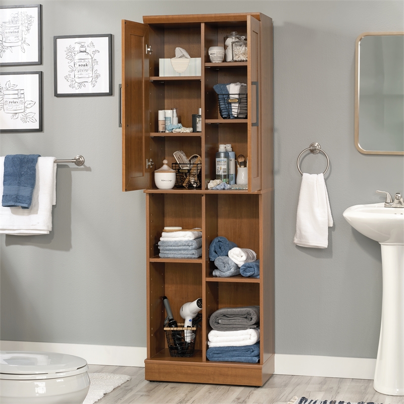 Sauder Homeplus Engineered Wood Storage Cabinet in Sienna Oak Finish