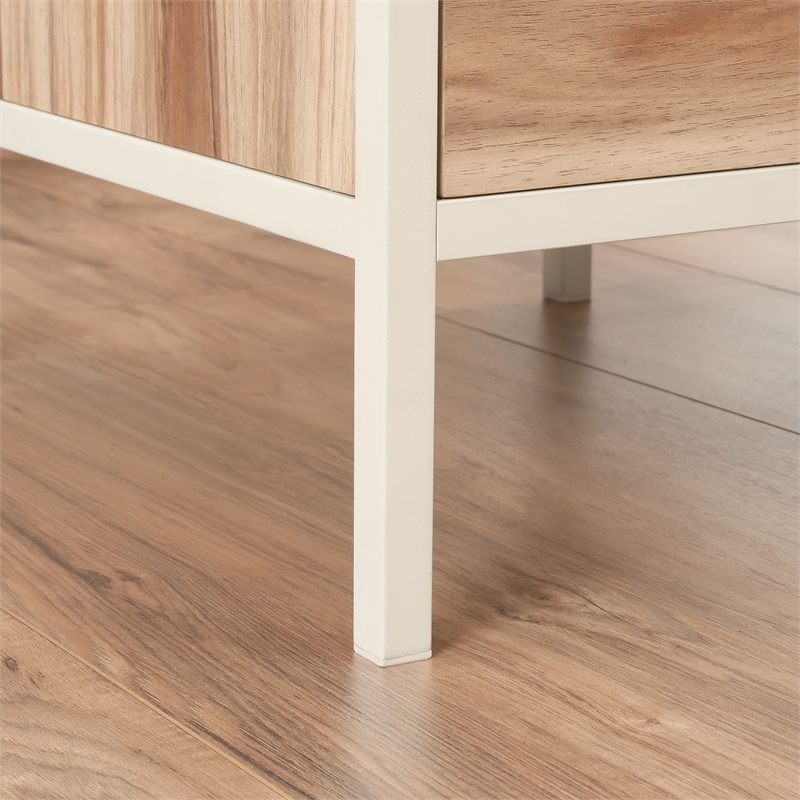 Sauder Loft Engineered Wood L-Desk in Kiln Acacia-Brown Finish