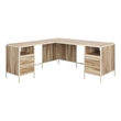 Sauder Loft Engineered Wood L-Desk in Kiln Acacia-Brown Finish