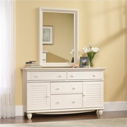 Sauder Harbor View Antiqued White Dresser 042666014250  