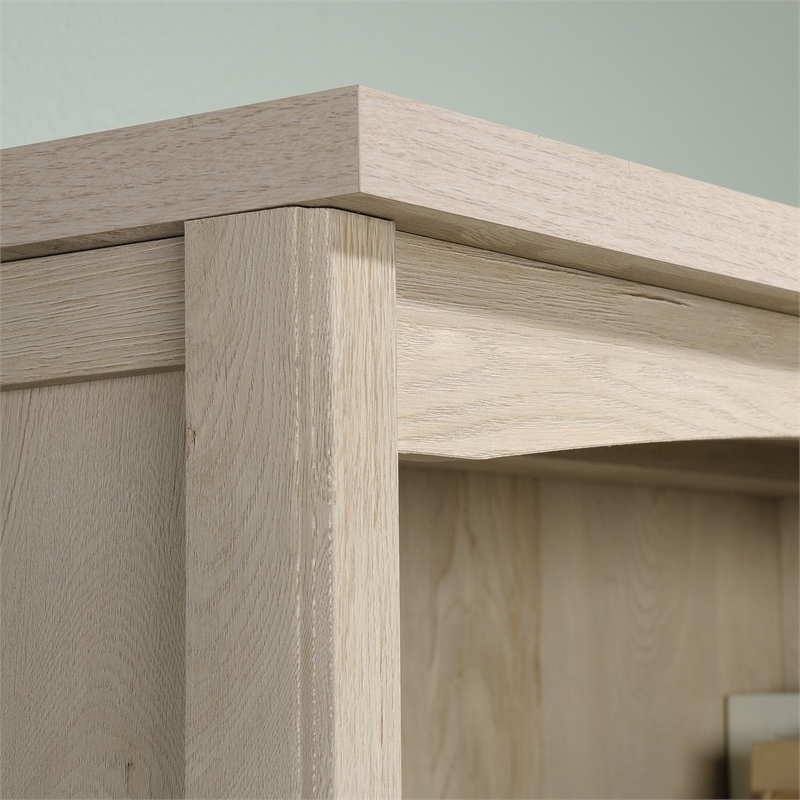 Sauder Costa Engineered Wood Library with Hutch in Chalked Chestnut Finish