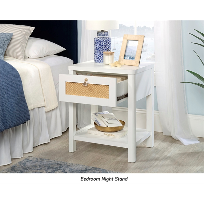 Sauder Isabella Isle Engineered Wood Bedroom Nightstand in White