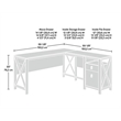 Sauder Newberry Lane Engineered Wood L-Shaped Desk in Khaki Pine