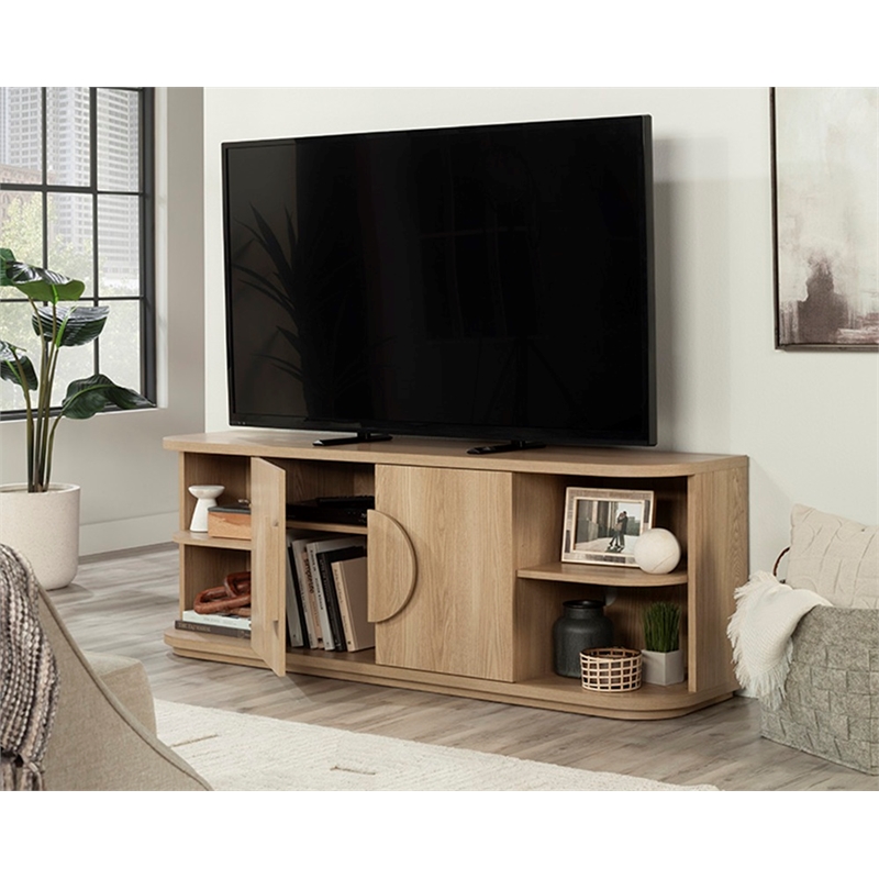 Sauder Misc Entertainment Engineered Wood Credenza in Harmony Ash