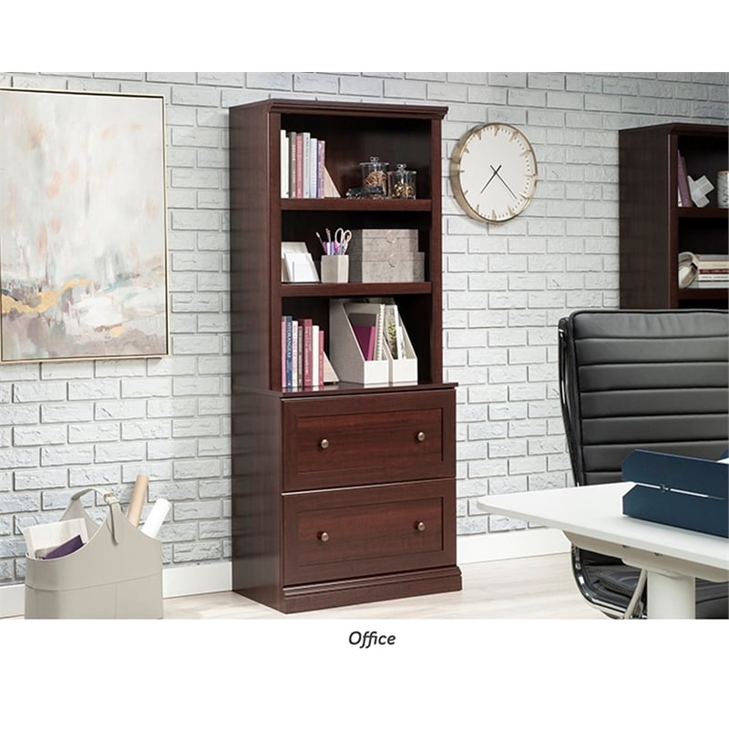 Sauder Miscellaneous Storage Engineered Wood Library in Select Cherry