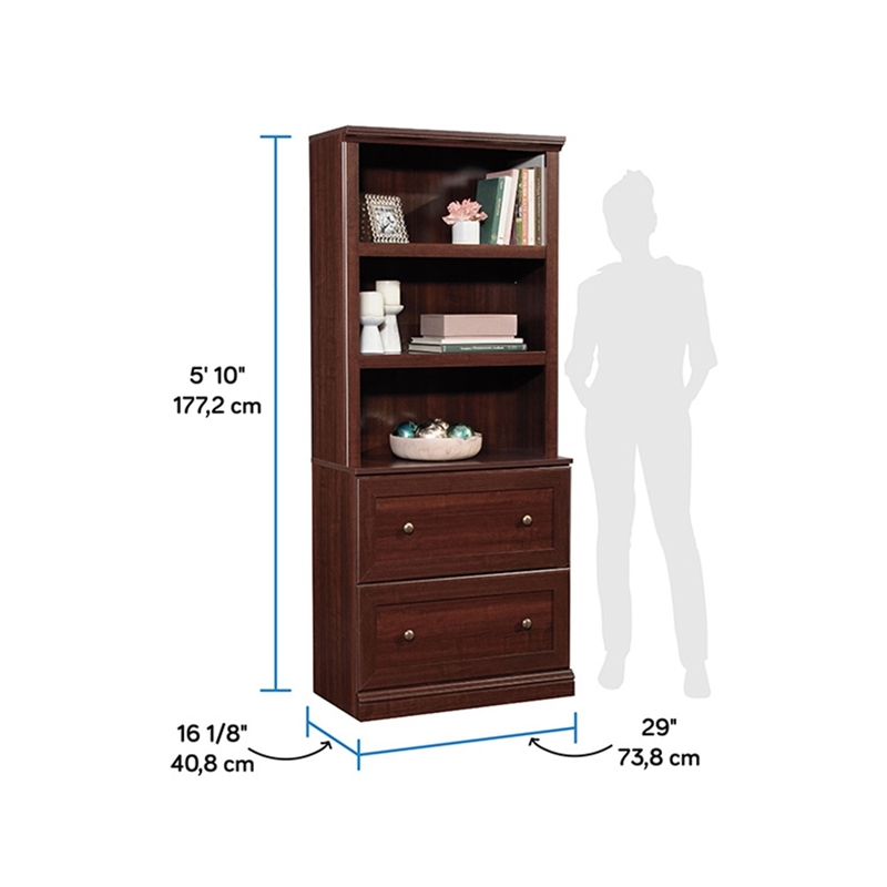 Sauder Miscellaneous Storage Engineered Wood Library in Select Cherry